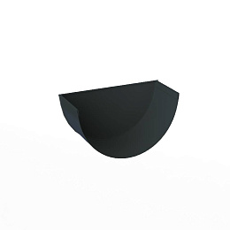 Заглушка желоба водосточного оцинкованная порошок ф120мм RAL 7016