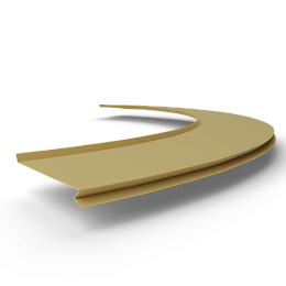 Отлив радиусный 1мм RAL 1002 оцинкованный, c порошковым покрытием