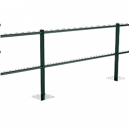 Ограждение кровельное парапетное 600-25-1-1,5-2 холоднокатанная сталь с порошковым покрытием RAL 6005