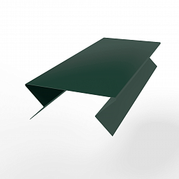 Планка угла внешнего составная нижняя для фальцевой кровли оцинкованная с порошковым покрытием 0,45мм ширина более 625 мм RAL 6005