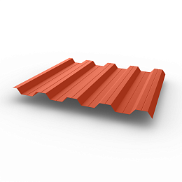 Профнастил НС44 (RAL 2012) 0,8х1047мм оцинкованный, с полимерным покрытием (Полиэстер)