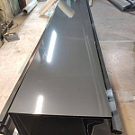 Заборный парапет с капельником плоский П-образный оцинкованный с порошковым покрытием 0,45мм RAL 7004