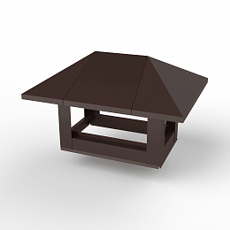 Дымник на трубу прямоугольный оцинкованный с полимерным покрытием до 1200мм RAL 8017