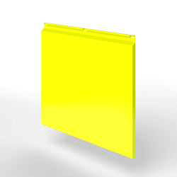 Фасадная металлокассета закрытого типа оцинкованная с порошковым покрытием 0,7x380х370 мм RAL 1026 Люминесцентный жёлтый