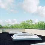 Окно для плоской крыши ПВХ белый ручка отсутствует Fakro DXC-C P2 120*120см