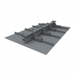 Снегозадержатель трубчатый плоскоовальный 3000мм фальц 40x20-1,0-1,0-4 оцинкованная сталь с порошковым покрытием RAL 7040