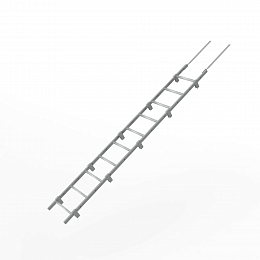 Лестница фальц кровельная 3000мм холоднокатанная сталь с порошковым покрытием RAL 9006