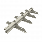 Снегозадержатель трубчатый плоскоовальный 3000мм универсальный 40x20-1,0-1,0-4 оцинкованная сталь с порошковым покрытием RAL 9002