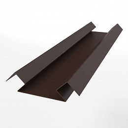 Планка угла внутреннего сложного для металлосайдинга экобрус оцинкованная с полимерным покрытием 0,45mm RAL 8017
