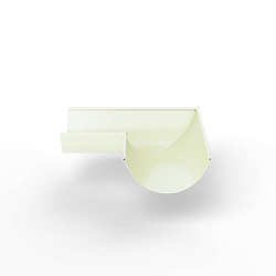 Угол 90 градусов водосточного желоба оцинкованный порошок ф120х400х400мм RAL 9010