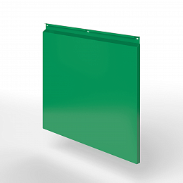 Фасадная металлокассета закрытого типа оцинкованная с порошковым покрытием 0,7x430х915мм RAL 6024 Транспортный зелёный