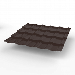 Металлочерепица Kvinta plus оцинкованная с полимерным покрытием 0,45х1210мм RAL 8017