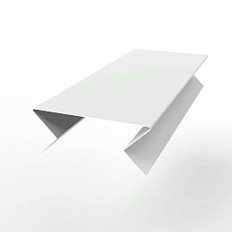 Планка угла внешнего составная нижняя для фальцевой кровли оцинкованная с порошковым покрытием 0,45мм ширина более 625 мм RAL 9003