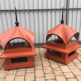 Дымник на трубу двойной оцинкованный с полимерным покрытием до 2400мм RAL 7004