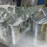 Колено водосточное оцинкованное ф130х400x400мм