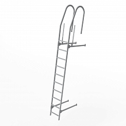 Лестница фасадная 2000мм холоднокатанная сталь с порошковым покрытием RAL 7004