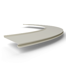 Отлив радиусный 1мм RAL 9001 оцинкованный, c порошковым покрытием