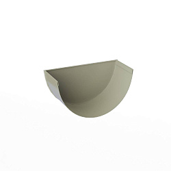 Заглушка желоба водосточного оцинкованная порошок ф120мм RAL 7032