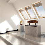 Окно мансардное дерево, лак ручка снизу Fakro FTP (CH Китай) Profi 94*118см