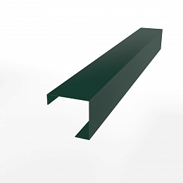 Планка угла внутреннего составная нижняя для металлосайдинга блокхаус оцинкованная с полимерным покрытием 0,45мм RAL 6005