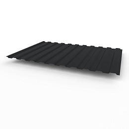 Профнастил С8 - 0,65х1180мм (RAL 9004) оцинкованный, с полимерным покрытием (полиэстер)