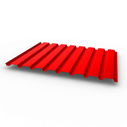 Профнастил С20 - 0,6х1150мм (RAL 3026) оцинкованный, с полимерным покрытием (Полиэстер)