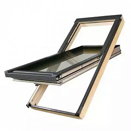 Окно мансардное дерево, лак ручка снизу Fakro FTT U6 Thermo Lux 78*98см