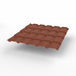 Металлочерепица Quadro profi оцинкованная с полимерным покрытием 0,45х1159мм RAL 8004