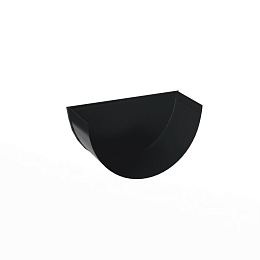 Заглушка желоба водосточного оцинкованная порошок ф120мм RAL 9004