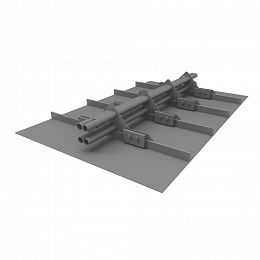 Снегозадержатель трубчатый 3000мм фальц 40x20-1,0-1,5-4 холоднокатанная сталь с порошковым покрытием RAL 9006