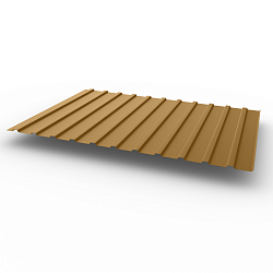 Профнастил С10 - 0,35х1180мм (RAL 1011) оцинкованный, с полимерным покрытием (Полиэстер)