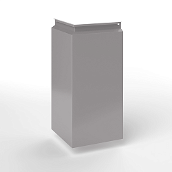 Фасадная металлокассета угловая закрытого типа оцинкованная с порошковым покрытием 0,7мм RAL 7036