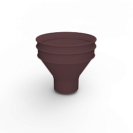 Воронка водосточная ф100х350мм (RAL 3007) водосборная, c порошковым покрытием