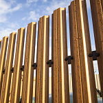 Штакетник оцинкованный с полимерным покрытием П-образный фигурный 0,4х100мм RAL 8017