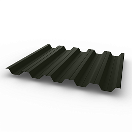 Профнастил НС35 - 0,7 - RAL 6008 оцинкованный, с полимерным покрытием (Полиэстер)