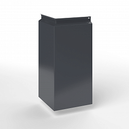 Фасадная металлокассета угловая закрытого типа оцинкованная с порошковым покрытием 1,2мм RAL 7024