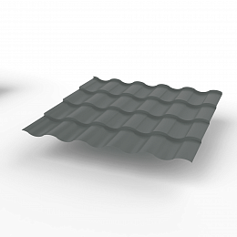 Металлочерепица Kredo оцинкованная с полимерным покрытием 0,45х1190мм RAL 7005