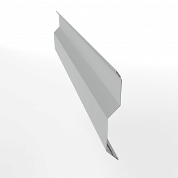 Планка примыкания в накладку для кровли 0,45 мм (RAL 9006) с порошковым покрытием (ширина менее 625 мм)