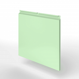 Фасадная металлокассета закрытого типа оцинкованная с порошковым покрытием 0,7x600х1270мм RAL 6019 Бело-зелёный