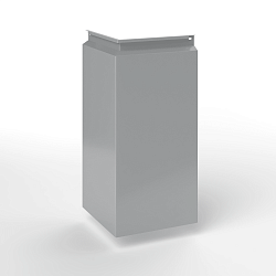 Фасадная металлокассета угловая закрытого типа оцинкованная с порошковым покрытием 0,7мм RAL 7004