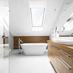 Окно мансардное ПВХ белый ручка снизу Fakro PTP-V U3  ThermoPro Profi 114*140см