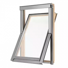 Окно мансардное дерево, лак ручка снизу Dakea KAV M8A B1500 с фартуком RUC 78*140см