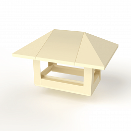 Дымник на трубу прямоугольный оцинкованный с полимерным покрытием до 1200мм RAL 1015