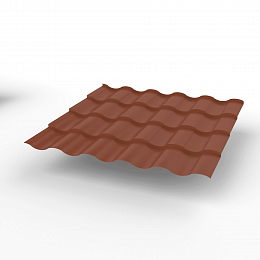 Металлочерепица Kredo оцинкованная с полимерным покрытием 0,45х1190мм RAL 8004