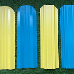 Штакетник прямоугольный оцинкованный с полимерным покрытием 0,5х118мм прямоугольный фигурный RAL 3005