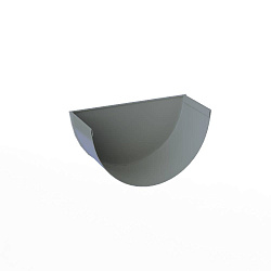 Заглушка желоба водосточного оцинкованная порошок ф120мм RAL 7001