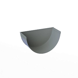 Заглушка желоба водосточного оцинкованная порошок ф120мм RAL 7001