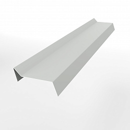Планка примыкания для мягкой кровли 0,45 мм (RAL 9003) оцинкованная, с порошковым покрытием