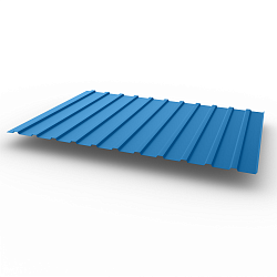 Профнастил С10 - 0,35х1180мм (RAL 5012) оцинкованный, с полимерным покрытием (Полиэстер)