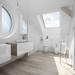 Окно мансардное ПВХ белый ручка снизу Fakro PTP-V U3  ThermoPro Profi 114*140см